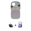 MARSİLYAN™- iPhone 11 Kılıf Akış Yansıma - Siyah Bilvis 5in1 5D Magic Hayalet Cam Ekran Koruyucu + Kamera Lens Koruma Cam - SF