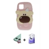 MARSİLYAN™- iPhone 11 Kılıf Akış Yansıma - Siyah Bilvis 5in1 5D Magic Hayalet Cam Ekran Koruyucu + Raze Metal Kamera Lens - KI