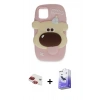 MARSİLYAN™- iPhone 11 Kılıf Akış Yansıma - Siyah Bilvis 5in1 5D Magic Hayalet Cam Ekran Koruyucu + Kırmızı Pers Alüminyum Kamera Lens