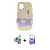 MARSİLYAN™- iPhone 11 Kılıf Akış Yansıma - Siyah Bilvis 5in1 5D Magic Hayalet Cam Ekran Koruyucu + Raze Metal Kamera Lens - KI