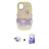 MARSİLYAN™- iPhone 11 Kılıf Akış Yansıma - Siyah Bilvis 5in1 5D Magic Hayalet Cam Ekran Koruyucu + Pers Alüminyum Kamera Lens - GI