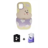 MARSİLYAN™- iPhone 11 Kılıf Akış Yansıma - Siyah Bilvis 5in1 5D Magic Hayalet Cam Ekran Koruyucu + PVD Metal Kamera Lens - TU