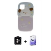 MARSİLYAN™- iPhone 11 Kılıf Akış Yansıma - Siyah Bilvis 5in1 5D Magic Hayalet Cam Ekran Koruyucu + PVD Metal Kamera Lens - TU