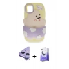 MARSİLYAN™- iPhone 11 Kılıf Akış Yansıma - Siyah Bilvis 5in1 5D Magic Hayalet Cam Ekran Koruyucu + Raze Metal Kamera Lens - MR