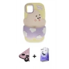 MARSİLYAN™- iPhone 11 Kılıf Akış Yansıma - Siyah Bilvis 5in1 5D Magic Hayalet Cam Ekran Koruyucu + Raze Metal Kamera Lens - SH