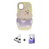 MARSİLYAN™- iPhone 11 Kılıf Akış Yansıma - Siyah Bilvis 5in1 5D Magic Hayalet Cam Ekran Koruyucu + Raze Metal Kamera Lens - GS