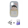 MARSİLYAN™- iPhone 11 Kılıf Akış Yansıma - Siyah Bilvis 5in1 5D Magic Hayalet Cam Ekran Koruyucu + Raze Metal Kamera Lens - GS