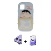 MARSİLYAN™- iPhone 11 Kılıf Akış Yansıma - Siyah Bilvis 5in1 5D Magic Hayalet Cam Ekran Koruyucu + Raze Metal Kamera Lens - MR