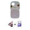 MARSİLYAN™- iPhone 11 Kılıf Akış Yansıma - Siyah Bilvis 5in1 5D Magic Hayalet Cam Ekran Koruyucu + Raze Metal Kamera Lens - SH