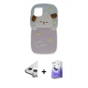 MARSİLYAN™- iPhone 11 Kılıf Akış Yansıma - Siyah Bilvis 5in1 5D Magic Hayalet Cam Ekran Koruyucu + Raze Metal Kamera Lens - GS