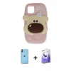 MARSİLYAN™- iPhone 11 Kılıf Akış Yansıma - Siyah Bilvis 5in1 5D Magic Hayalet Cam Ekran Koruyucu + Neon Fosforlu Kamera Lens - TU