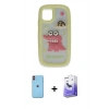 MARSİLYAN™- iPhone 11 Kılıf Akış Yansıma - Siyah Bilvis 5in1 5D Magic Hayalet Cam Ekran Koruyucu + Neon Fosforlu Kamera Lens - TU
