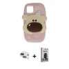 MARSİLYAN™- iPhone 11 Kılıf Akış Yansıma - Siyah Bilvis Hayalet Cam Ekran Koruyucu + Pers Alüminyum Kamera Lens - LT
