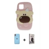 MARSİLYAN™- iPhone 11 Kılıf Akış Yansıma - Siyah Bilvis Hayalet Cam Ekran Koruyucu + Neon Fosforlu Kamera Lens - TU