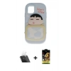 MARSİLYAN™- iPhone 11 Kılıf Akış Yansıma - Siyah Buffer Cam Ekran Koruyucu + Kamera Lens Koruma Cam - SF