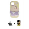 MARSİLYAN™- iPhone 11 Kılıf Akış Yansıma - Siyah Buffer Cam Ekran Koruyucu + Kamera Lens Koruma Cam - SF