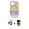 MARSİLYAN™- iPhone 11 Kılıf Akış Yansıma - Siyah Buffer Cam Ekran Koruyucu + Raze Metal Kamera Lens - MR