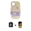 MARSİLYAN™- iPhone 11 Kılıf Akış Yansıma - Siyah Buffer Cam Ekran Koruyucu + PVD Metal Kamera Lens - SH