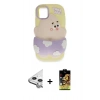 MARSİLYAN™- iPhone 11 Kılıf Akış Yansıma - Siyah Buffer Cam Ekran Koruyucu + Raze Metal Kamera Lens - GS