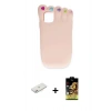 MARSİLYAN™- iPhone 11 Kılıf Akış Yansıma - Siyah Buffer Cam Ekran Koruyucu + Renkli Kamera Lens Koruma Cam - PE