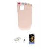 MARSİLYAN™- iPhone 11 Kılıf Akış Yansıma - Siyah Buffer Hayalet Cam Ekran Koruyucu + Renkli Kamera Lens Koruma Cam - SI