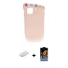MARSİLYAN™- iPhone 11 Kılıf Akış Yansıma - Siyah Buffer Hayalet Cam Ekran Koruyucu + Sarı Renkli Kamera Lens Koruma Cam