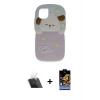 MARSİLYAN™- iPhone 11 Kılıf Akış Yansıma - Siyah Buffer Hayalet Cam Ekran Koruyucu + Kamera Lens Koruma Cam - SF