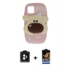 MARSİLYAN™- iPhone 11 Kılıf Akış Yansıma - Siyah Buffer Hayalet Cam Ekran Koruyucu + PVD Metal Kamera Lens - YL