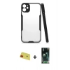 MARSİLYAN™- iPhone 11 Kılıf Atlas Asil Serisi - Şeffaf 360 Full Body Arka Koruyucu + Rainbow Kamera Lens Koruma Cam - KI