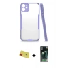 MARSİLYAN™- iPhone 11 Kılıf Atlas Asil Serisi - Şeffaf 360 Full Body Arka Koruyucu + Rainbow Kamera Lens Koruma Cam - KI