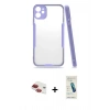 MARSİLYAN™- iPhone 11 Kılıf Atlas Asil Serisi - Şeffaf Pasifik Cam Ekran Koruyucu + Pers Alüminyum Kamera Lens - KI