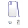 MARSİLYAN™- iPhone 11 Kılıf Atlas Asil Serisi - Şeffaf Uv Polymer Nano Ekran Koruyucu + Pers Alüminyum Kamera Lens - GI