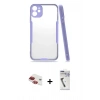 MARSİLYAN™- iPhone 11 Kılıf Atlas Asil Serisi - Şeffaf Uv Polymer Nano Ekran Koruyucu + Pers Alüminyum Kamera Lens - KI