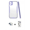 MARSİLYAN™- iPhone 11 Kılıf Atlas Asil Serisi - Şeffaf Uv Polymer Nano Ekran Koruyucu + Pers Alüminyum Kamera Lens - LT