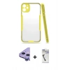 MARSİLYAN™- iPhone 11 Kılıf Atlas Asil Serisi - Şeffaf Uv Polymer Nano Ekran Koruyucu + Raze Metal Kamera Lens - MR