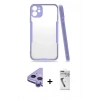 MARSİLYAN™- iPhone 11 Kılıf Atlas Asil Serisi - Şeffaf Uv Polymer Nano Ekran Koruyucu + Raze Metal Kamera Lens - MR
