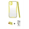 MARSİLYAN™- iPhone 11 Kılıf Atlas Asil Serisi - Şeffaf Uv Polymer Nano Ekran Koruyucu + Rainbow Kamera Lens Koruma Cam - KI