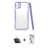 MARSİLYAN™- iPhone 11 Kılıf Atlas Asil Serisi - Şeffaf Uv Polymer Nano Ekran Koruyucu + Kamera Lens Koruma Cam - SF