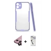 MARSİLYAN™- iPhone 11 Kılıf Atlas Asil Serisi - Şeffaf Uv Polymer Nano Ekran Koruyucu + Raze Metal Kamera Lens - SH
