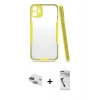 MARSİLYAN™- iPhone 11 Kılıf Atlas Asil Serisi - Şeffaf Uv Polymer Nano Ekran Koruyucu + Pers Alüminyum Kamera Lens - YL