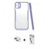 MARSİLYAN™- iPhone 11 Kılıf Atlas Asil Serisi - Şeffaf Uv Polymer Nano Ekran Koruyucu + Pers Alüminyum Kamera Lens - YL