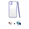MARSİLYAN™- iPhone 11 Kılıf Atlas Asil Serisi - Siyah 3D Antistatik Cam Ekran Koruyucu + Pers Alüminyum Kamera Lens - KI