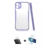 MARSİLYAN™- iPhone 11 Kılıf Atlas Asil Serisi - Siyah 3D Antistatik Cam Ekran Koruyucu + Kamera Lens Koruma Cam - SF
