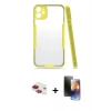 MARSİLYAN™- iPhone 11 Kılıf Atlas Asil Serisi - Siyah 3D Antistatik Mat Seramik Nano Ekran Koruyucu + Pers Alüminyum Kamera Lens - KI