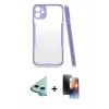 MARSİLYAN™- iPhone 11 Kılıf Atlas Asil Serisi - Siyah 3D Antistatik Mat Seramik Nano Ekran Koruyucu + Raze Metal Kamera Lens - MI