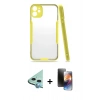 MARSİLYAN™- iPhone 11 Kılıf Atlas Asil Serisi - Siyah 3D Antistatik Mat Seramik Nano Ekran Koruyucu + Raze Metal Kamera Lens - MI