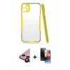 MARSİLYAN™- iPhone 11 Kılıf Atlas Asil Serisi - Siyah 3D Antistatik Mat Seramik Nano Ekran Koruyucu + Raze Metal Kamera Lens - SH
