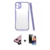 MARSİLYAN™- iPhone 11 Kılıf Atlas Asil Serisi - Siyah 3D Antistatik Mat Seramik Nano Ekran Koruyucu + Raze Metal Kamera Lens - SH