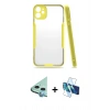 MARSİLYAN™- iPhone 11 Kılıf Atlas Asil Serisi - Siyah 3D Antistatik Seramik Nano Ekran Koruyucu + Raze Metal Kamera Lens - MI