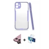 MARSİLYAN™- iPhone 11 Kılıf Atlas Asil Serisi - Siyah 3D Antistatik Seramik Nano Ekran Koruyucu + Raze Metal Kamera Lens - SH